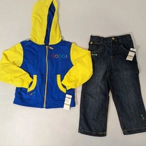 NWT Boys Coogi Jeans and Hoodie Set 3T